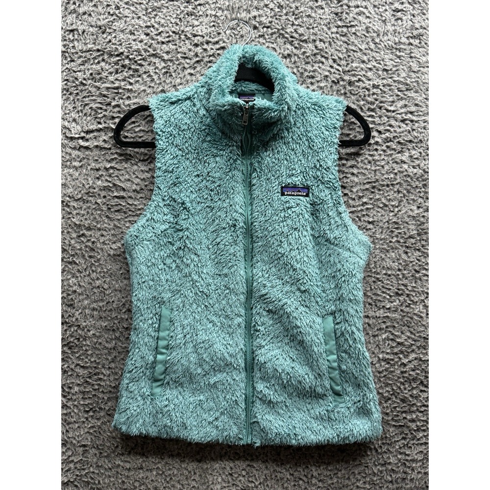 Patagonia Los Gatos Fleece Full Zip Vest Women's M Teal Light Blue/Green